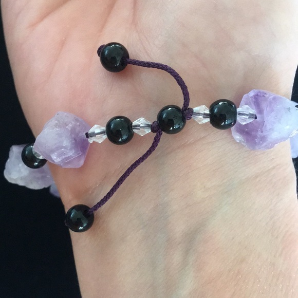 Amethyst Rock Beaded Bracelet - Picture 2 of 8